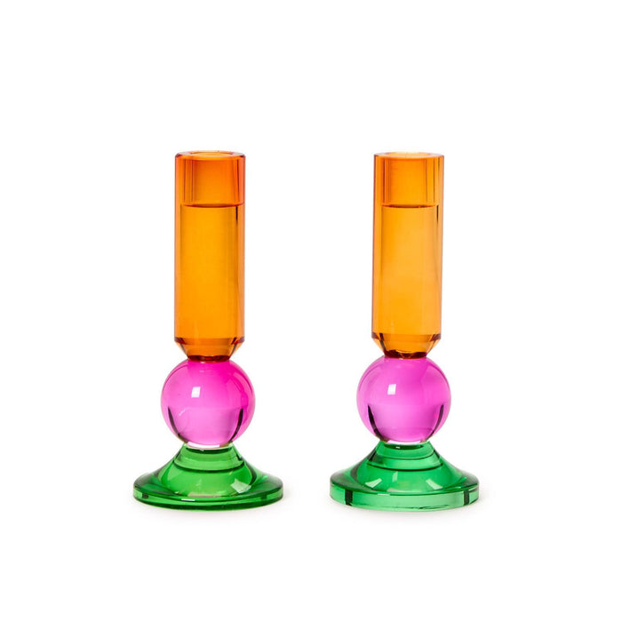 Orange, Pink, Green Taper Candle Holder - Sold Separately