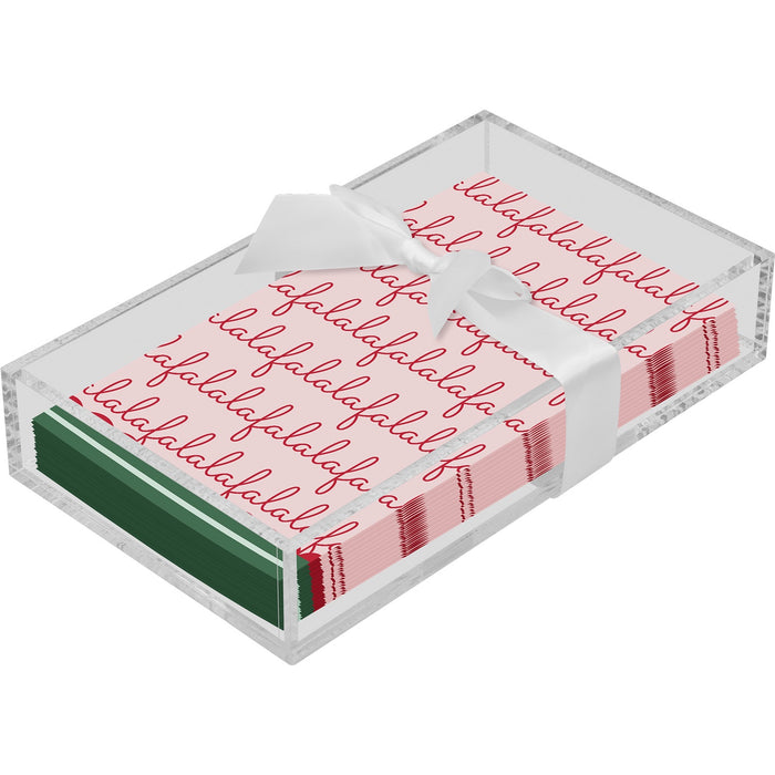 Fa la la Acrylic Napkin Tray,  Guest Towel - Tis The Season