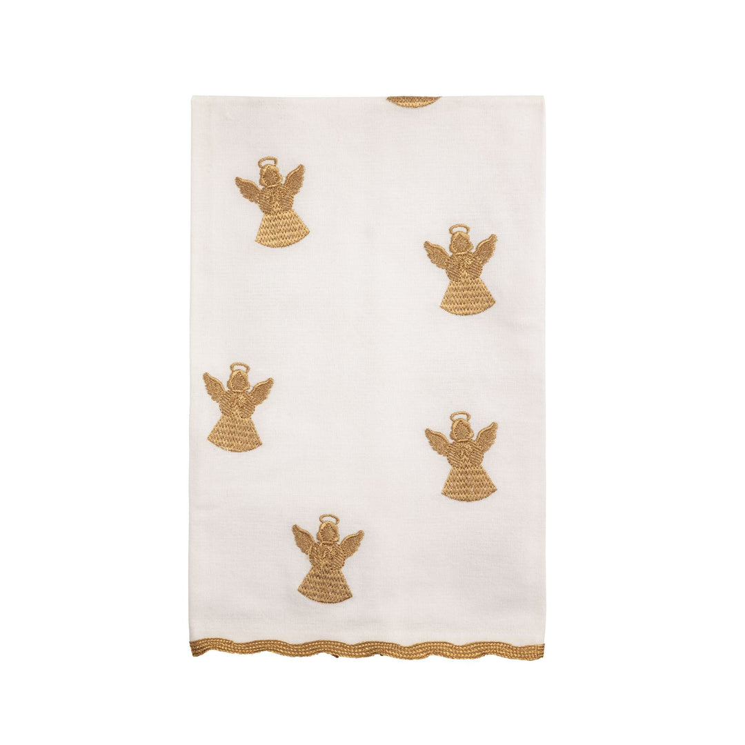 Angel Gold Christmas Embroidery Towel