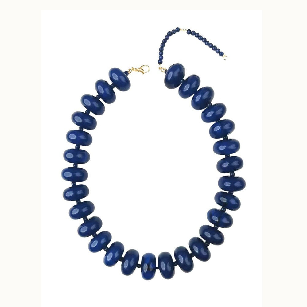 Bailey Chunky Beaded Necklace - Navy