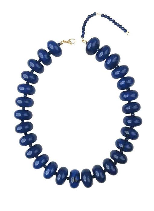 Bailey Chunky Beaded Necklace - Navy