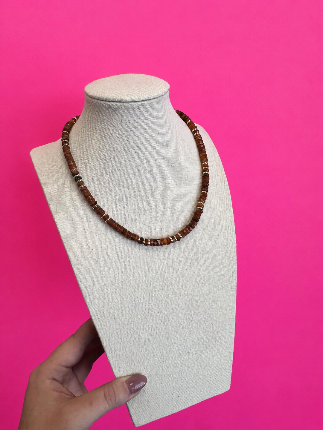 Brown Layering Bead Necklace