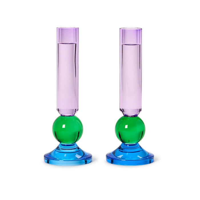Blue, Green, Purple Taper Candle Holder - Sold Separately