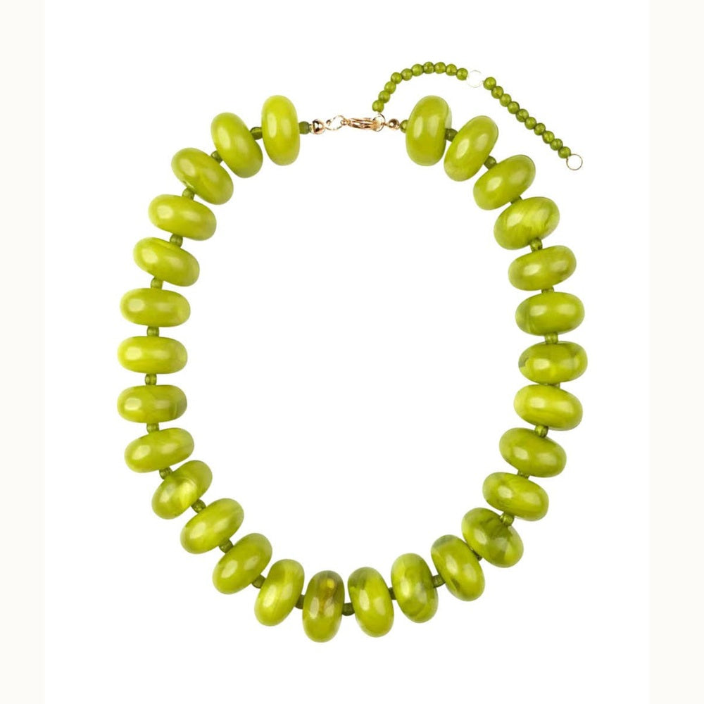 Bailey Chunky Beaded Necklace - Chartreuse