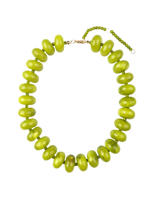 Bailey Chunky Beaded Necklace - Chartreuse