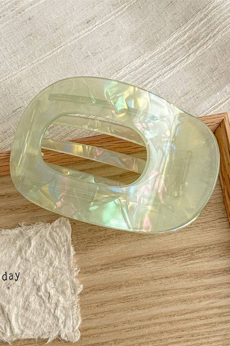 Lime Jumbo Lay Flat Oval Hair Claw Clip