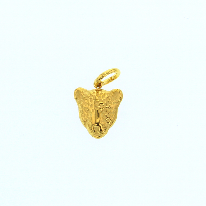 Gold Cheetah Head Charm