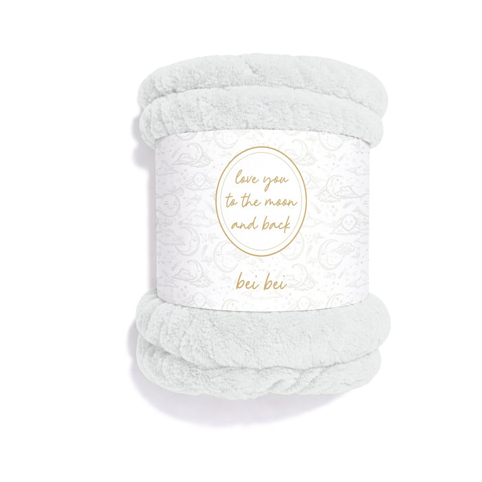 Faux Fur Blanket - Silver (Moon and Back)