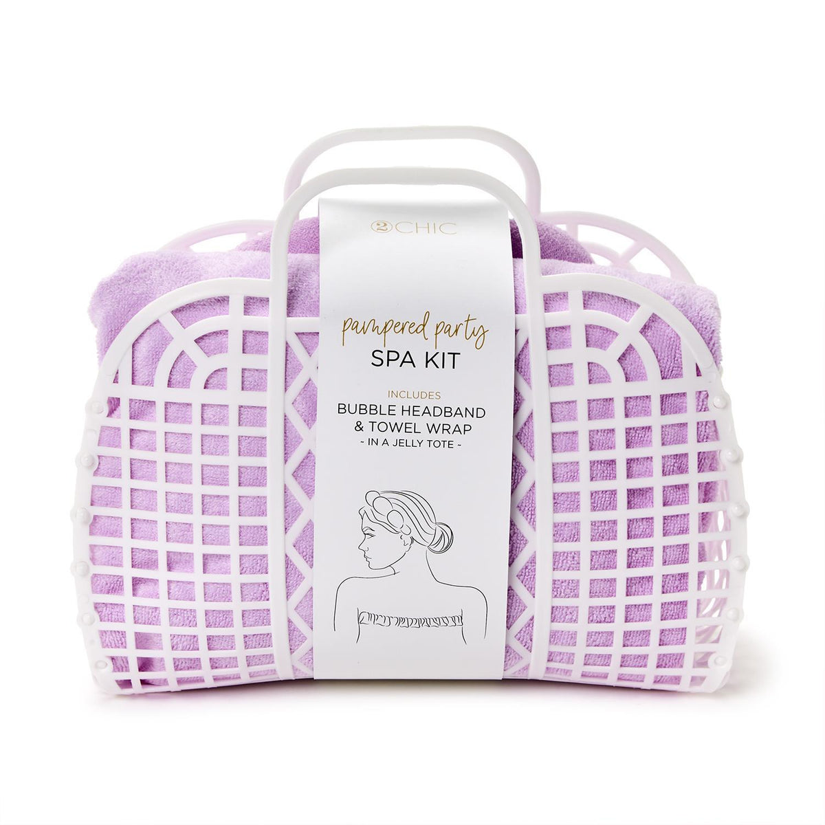 Spa Time Headband and Snap Closure Wrap Towel Set — The Basketry by Phina