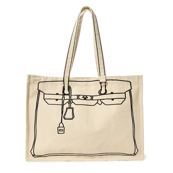 Canvas tote bag featuring a minimalist trompe l&