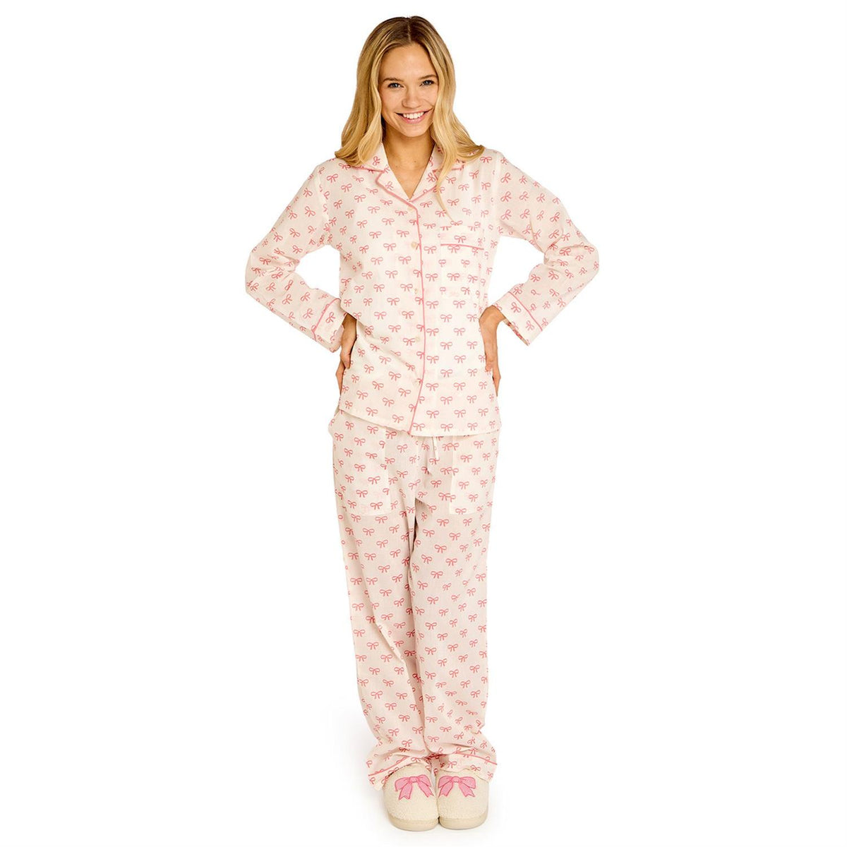 Sleep Sack- Pink Jacquard Bows main image 1
