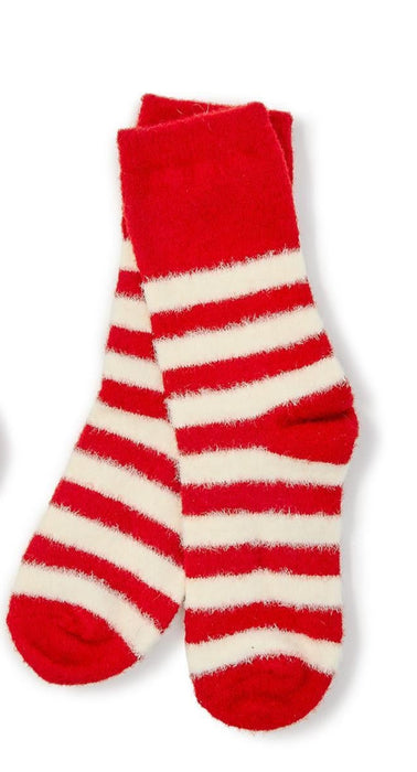 Julie Red and White Striped Socks