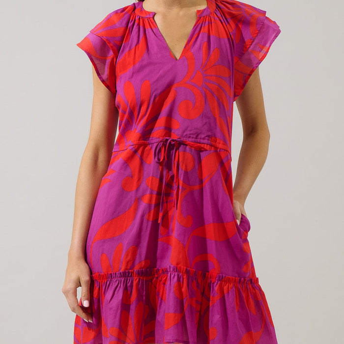 Arona Floral Baden Ruffle Mini Dress