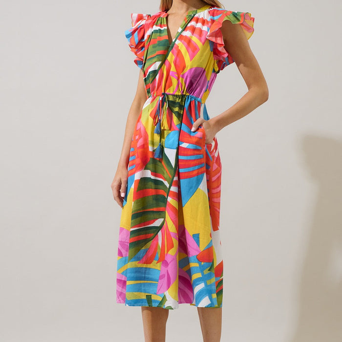 Breezy Palms Tiarna Ruffle Midi Dress