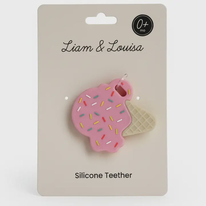 Strawberry Ice Cream Cone Silicone Teether