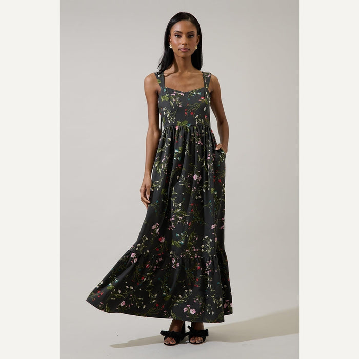 Jilly Floral Silda Smocked Maxi Dress