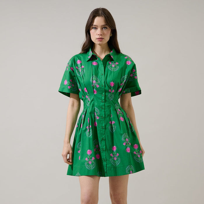 Saura Floral Alix Button Down Mini Dress