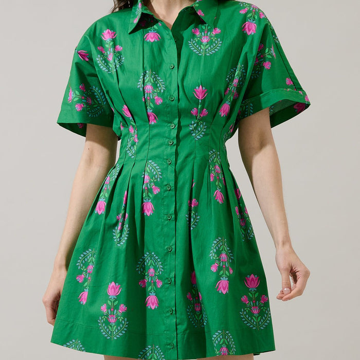 Saura Floral Alix Button Down Mini Dress