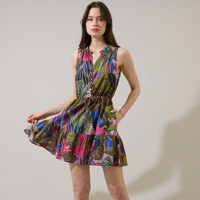 Jenla Floral Itzel Shift Mini Dress