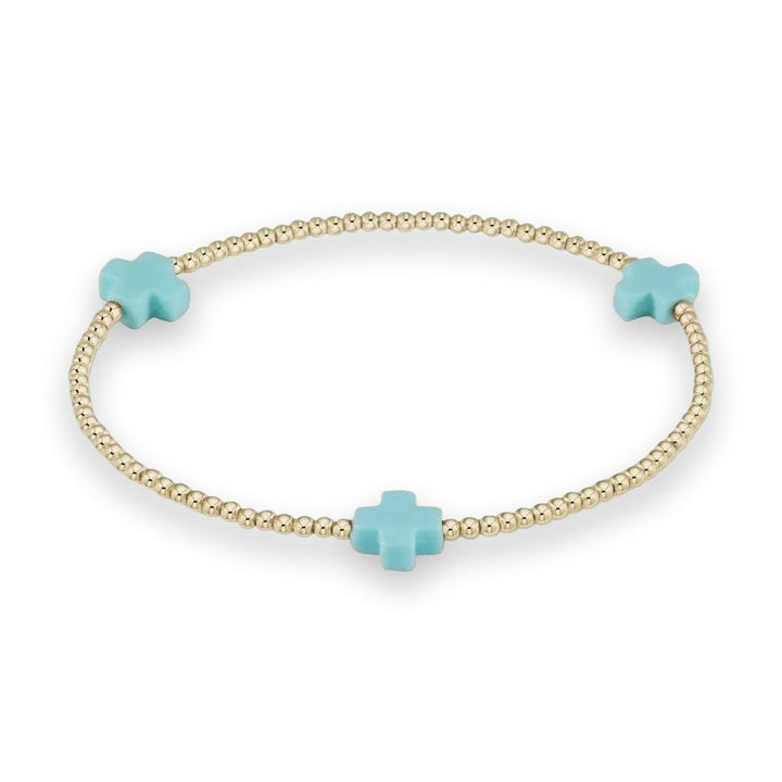 Signature Cross Small 2mm Gold Bracelet
