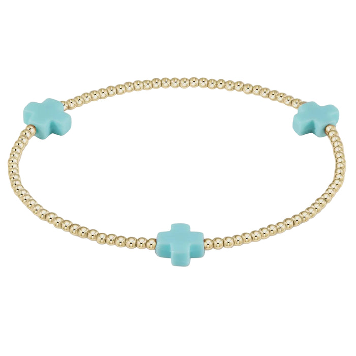 Signature Cross Small 2mm Gold Bracelet