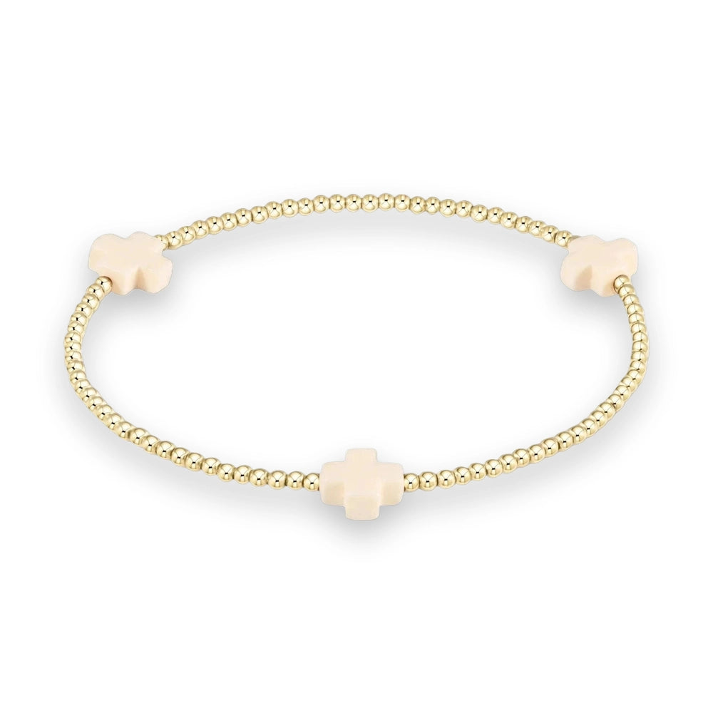 Signature Cross Small 2mm Gold Bracelet