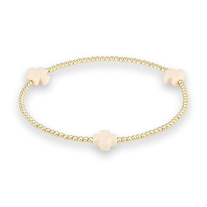 Signature Cross Small 2mm Gold Bracelet