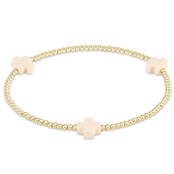 Signature Cross Small 2mm Gold Bracelet