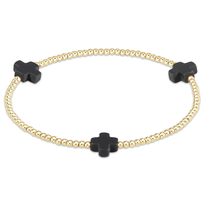 Signature Cross Small 2mm Gold Bracelet