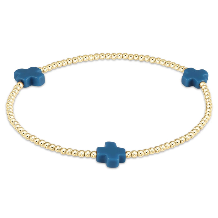 Signature Cross Small 2mm Gold Bracelet