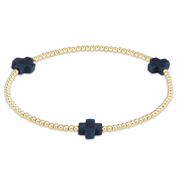Signature Cross Small 2mm Gold Bracelet