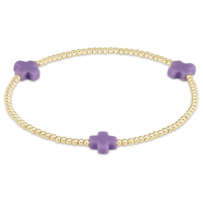Signature Cross Small 2mm Gold Bracelet
