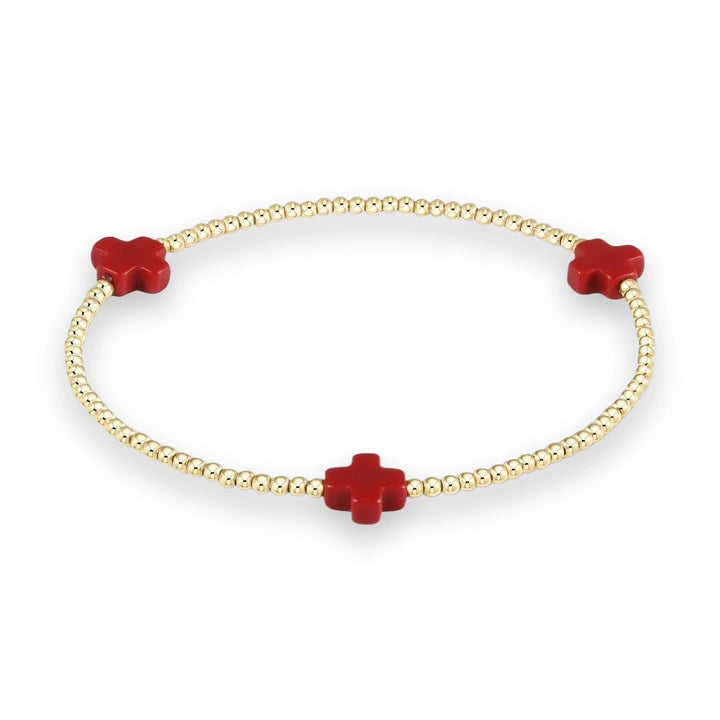 Signature Cross Small 2mm Gold Bracelet