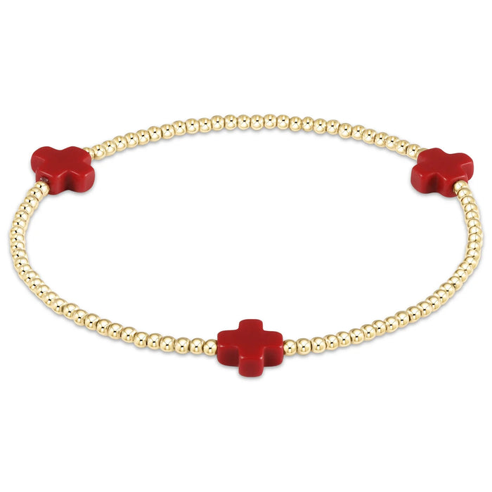 Signature Cross Small 2mm Gold Bracelet