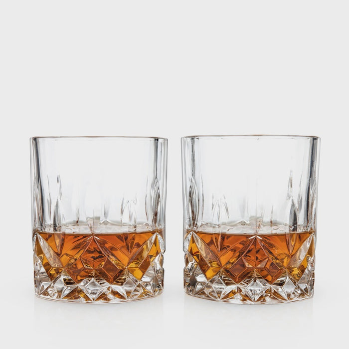 Admiral Stemless Crystal Lowball Tumblers Set of 2