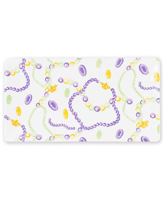 Mardi Gras Bead Rectangle Platter