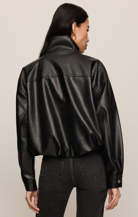 Corin Bubble Hem Faux Leather Jacket