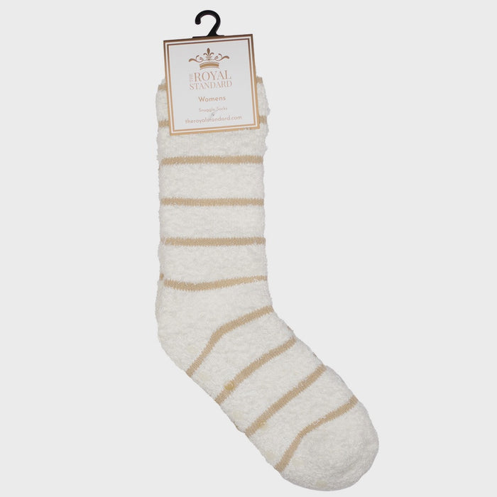 Women's Stripe Snuggle Socks Off White/Cream