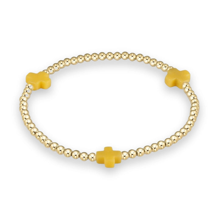 Signature Cross 3mm Gold Bracelet