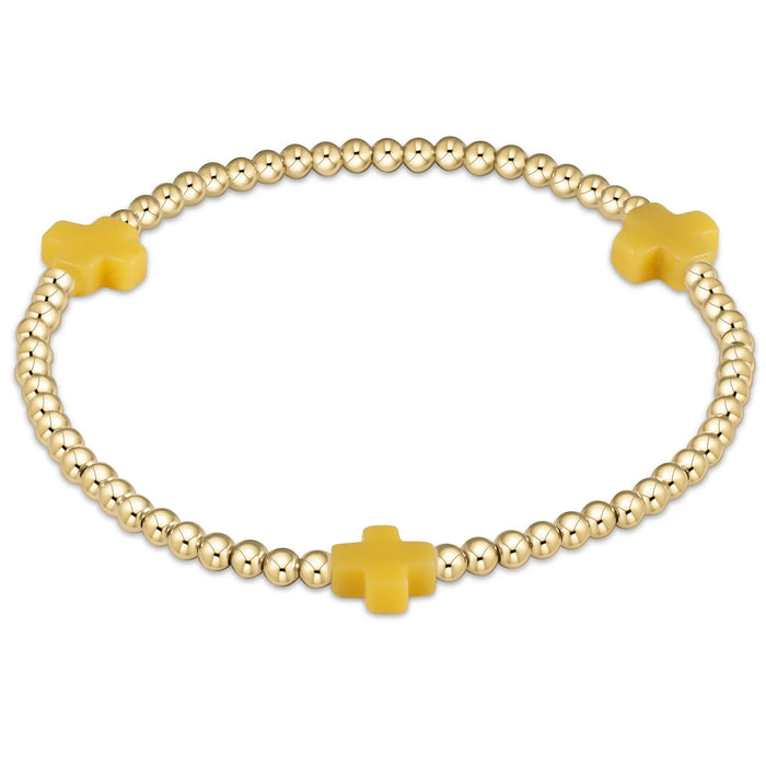Signature Cross 3mm Gold Bracelet