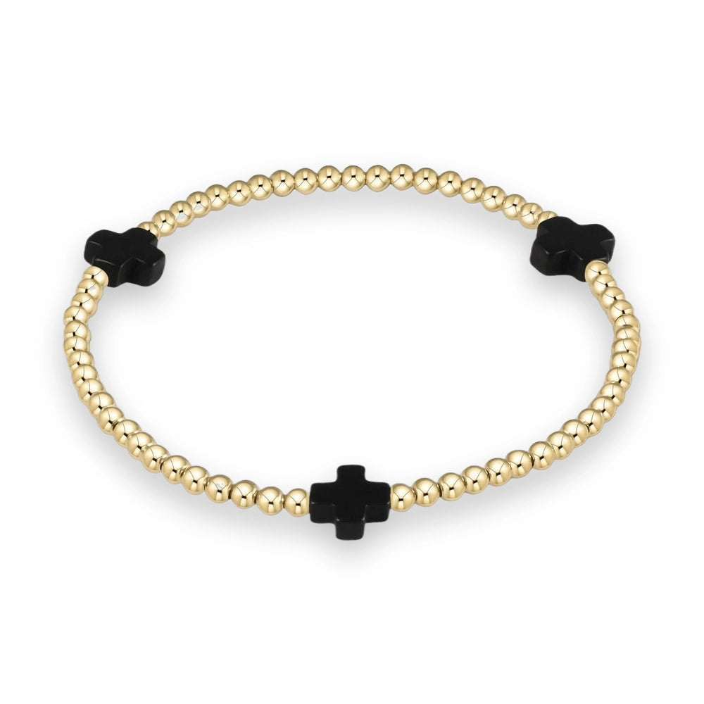 Signature Cross 3mm Gold Bracelet