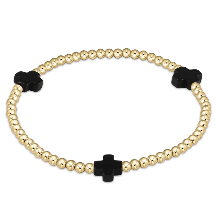 Signature Cross 3mm Gold Bracelet