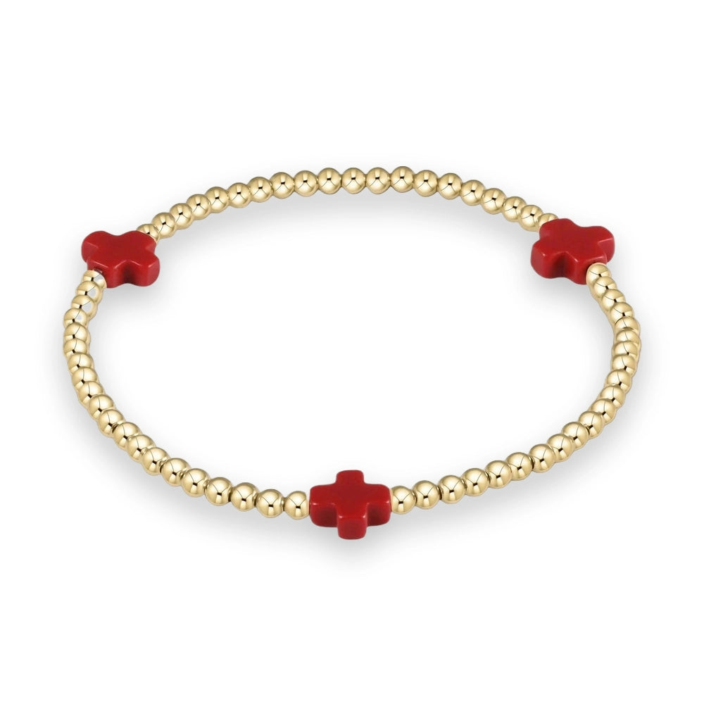 Signature Cross 3mm Gold Bracelet