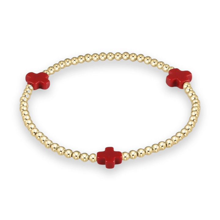 Signature Cross 3mm Gold Bracelet