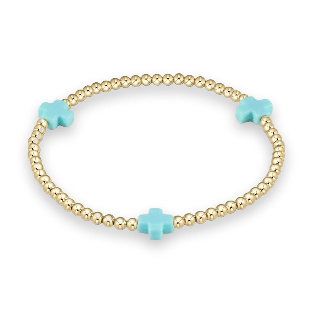 Signature Cross 3mm Gold Bracelet
