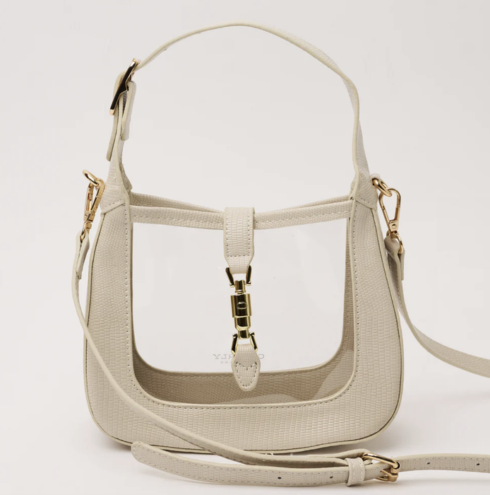 Paige Clear Purse - Ivory Leather