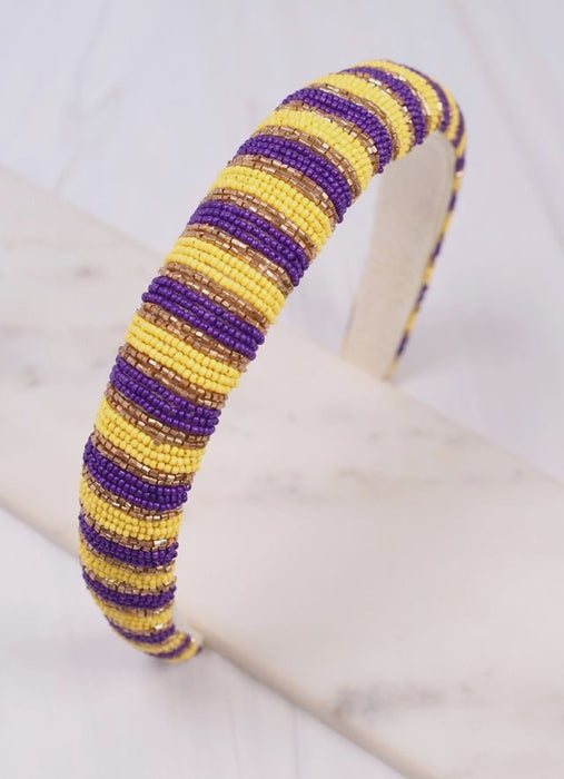 Sloane Striped Headband Purple Yellow