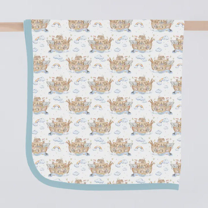 All Aboard Noah's Ark Cotton Baby Blanket