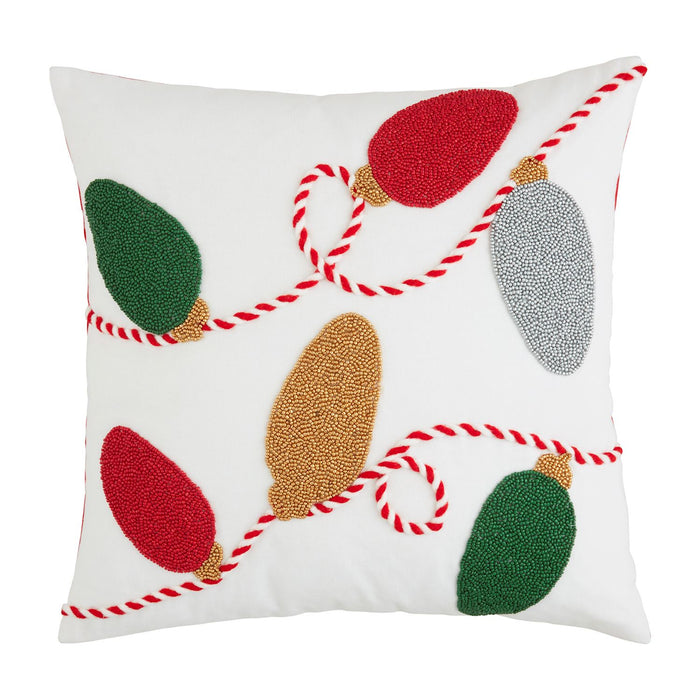 Christmas Lights Beaded Pillow