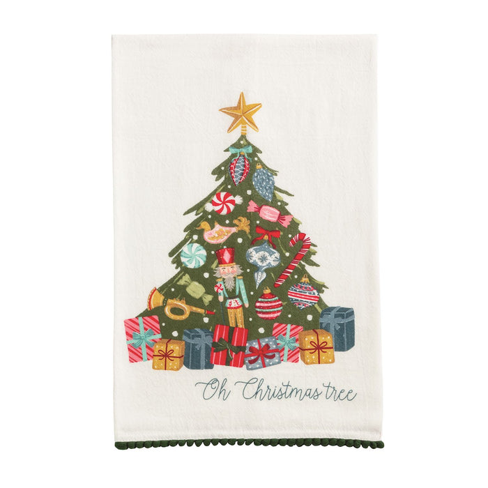 Christmas Pom Trim Towel